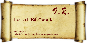 Iszlai Róbert névjegykártya