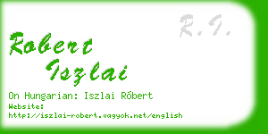 robert iszlai business card